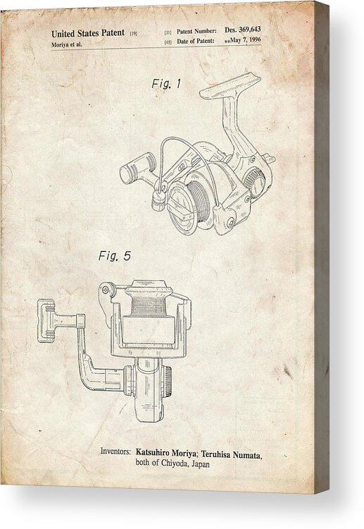 Pp973-vintage Parchment Open Face Spinning Fishing Reel Patent