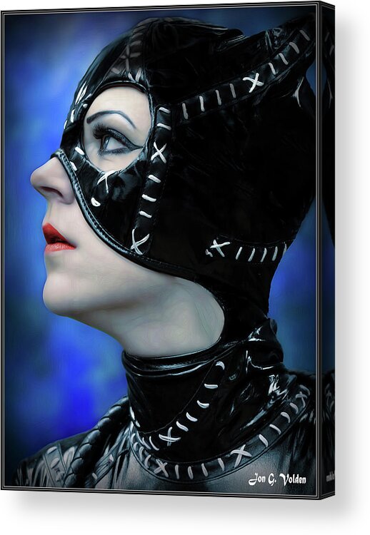 Cat Acrylic Print featuring the photograph Profile Of A Cat Woman by Jon Volden