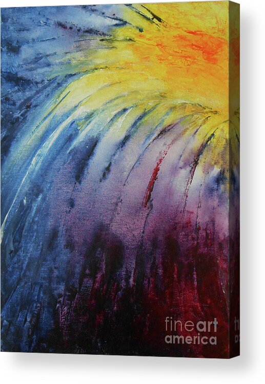 Abstract Acrylic Print featuring the painting Rainbow Abstract series 2 by Jane See