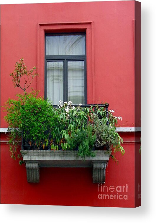 Balkony Acrylic Print featuring the photograph RED by Thomas Schroeder