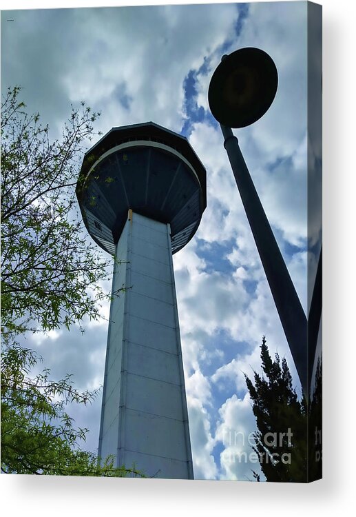 Towering Acrylic Print featuring the photograph Restaurant in the Clouds by Roberta Byram