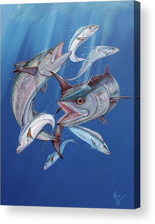 King Mackeral Acrylic Print featuring the painting Ribbon Cutting by Mark Ray