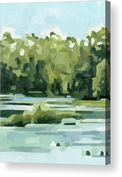 Landscapes & Seascapes Acrylic Print featuring the painting River Day I by Emma Caroline