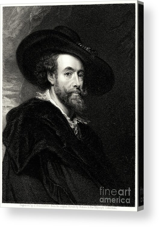 Artist Acrylic Print featuring the drawing Rubens, 19th Century. Artist James by Print Collector