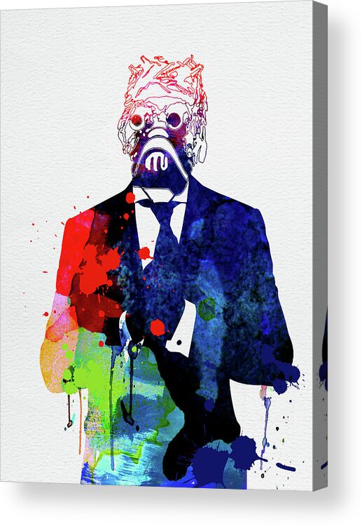  Acrylic Print featuring the mixed media Sand Warrior in a Suite Watercolor by Naxart Studio