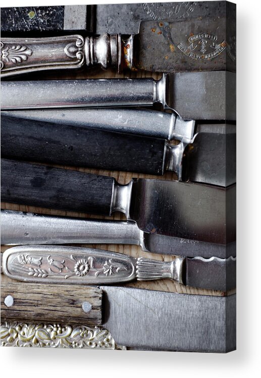 Handle Acrylic Print featuring the photograph Scandinavia, Sweden, Various Knives by Johner Images