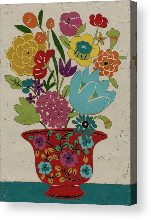 Botanical & Floral Acrylic Print featuring the painting Sentimental Bouquet II by Chariklia Zarris