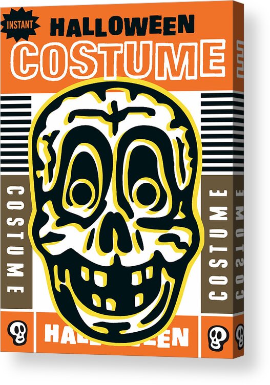 Campy Acrylic Print featuring the drawing Skull Halloween costume by CSA Images