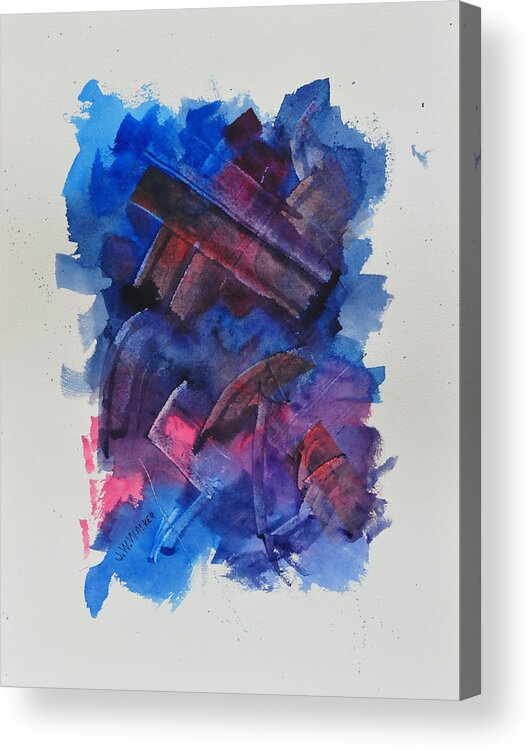 Abstract Acrylic Print featuring the painting Snorkle by John W Walker