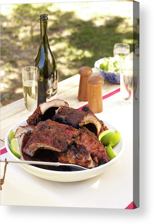 Temptation Acrylic Print featuring the photograph Spice Rubbed Pork Ribs by James Baigrie
