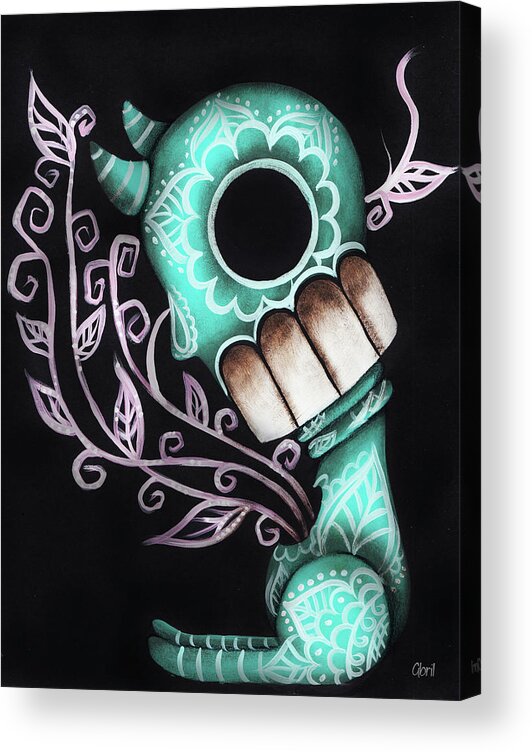 Day Of The Dead Acrylic Print featuring the painting Sprout by Abril Andrade
