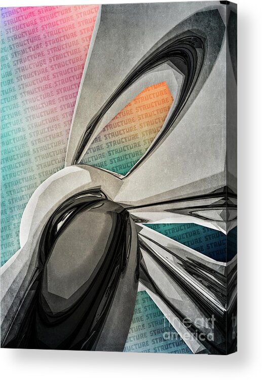 Abstract Acrylic Print featuring the digital art Structure by Phil Perkins