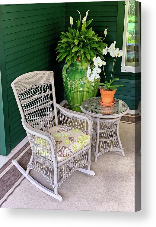 Rocking Chair Acrylic Print featuring the photograph Summer Repose by Jill Love