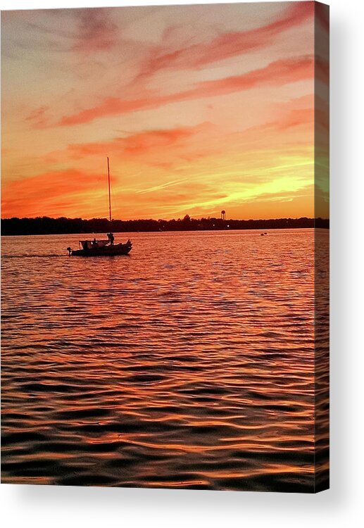 Sailboat Acrylic Print featuring the photograph Sunset Sail by Linda Henne