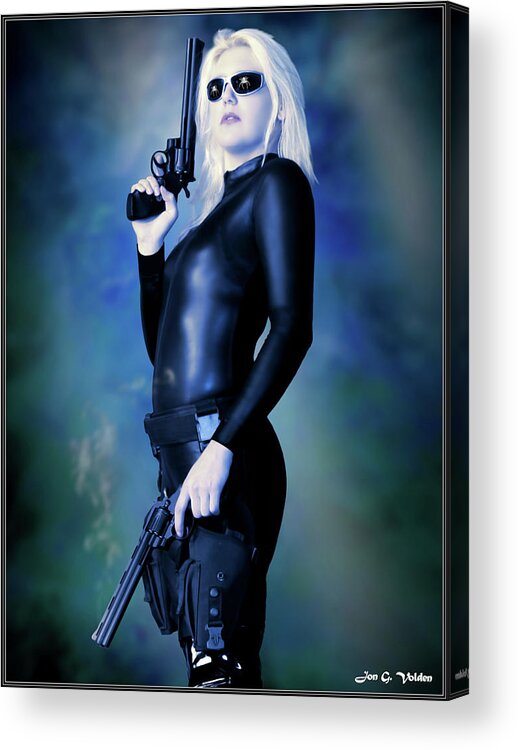 Black Acrylic Print featuring the photograph The Black Widow by Jon Volden