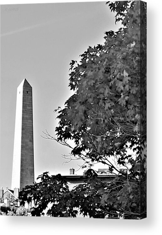 Bunker Hill Acrylic Print featuring the photograph The Bunker Hill Monument In Charlestown Massachusetts B W by Rob Hans