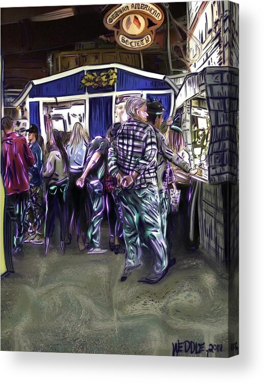 Crowd Acrylic Print featuring the digital art The Crowd by Angela Weddle