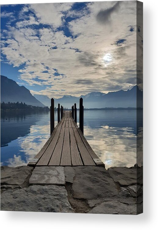 Lake Acrylic Print featuring the photograph Dock With a View by Andrea Whitaker