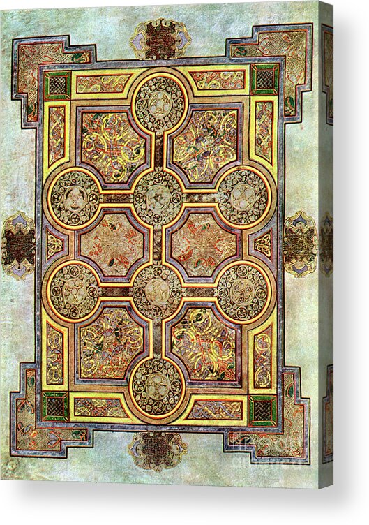 Circa 9th Century Acrylic Print featuring the drawing The Eight Circled Cross, 800 Ad, 20th by Print Collector