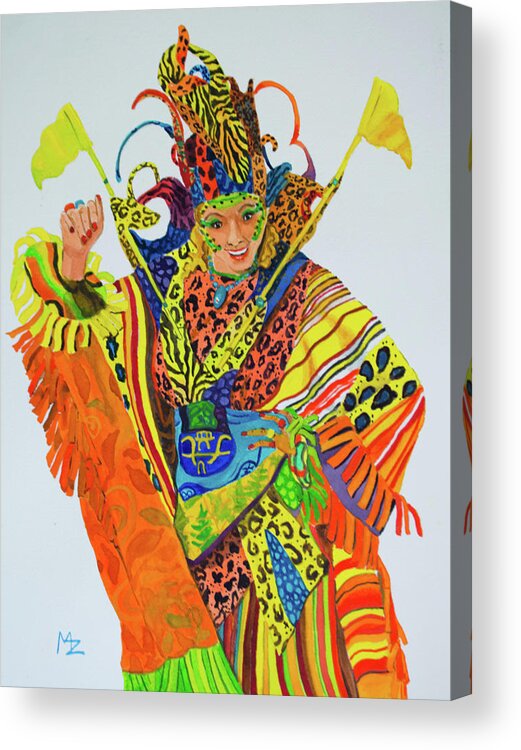 Actress Acrylic Print featuring the painting The Entertainer by Margaret Zabor
