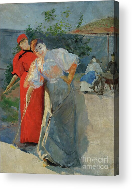 Oil Painting Acrylic Print featuring the drawing The Game Of Croquet by Heritage Images