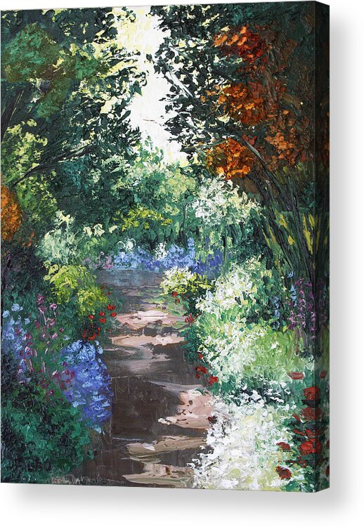 Impressionist Acrylic Print featuring the painting The Garden by Anthony Falbo