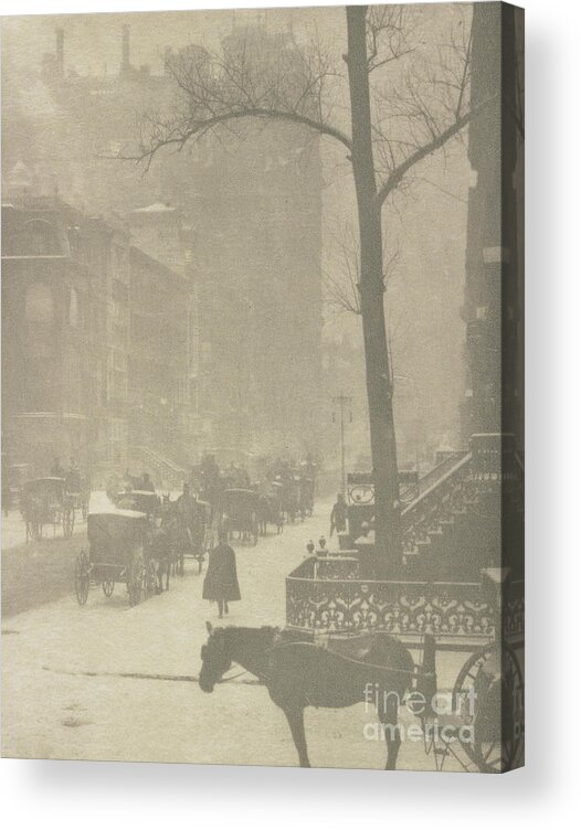 The Street Acrylic Print featuring the photograph The Street, Design for a Poster by Alfred Stieglitz