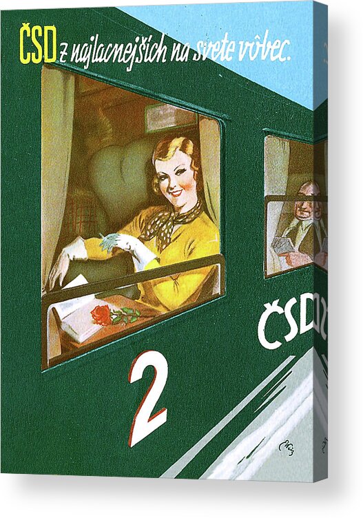 Train Acrylic Print featuring the digital art Travel by train to Czechoslovakia by Long Shot