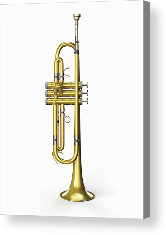 White Background Acrylic Print featuring the photograph Trumpet by Burazin