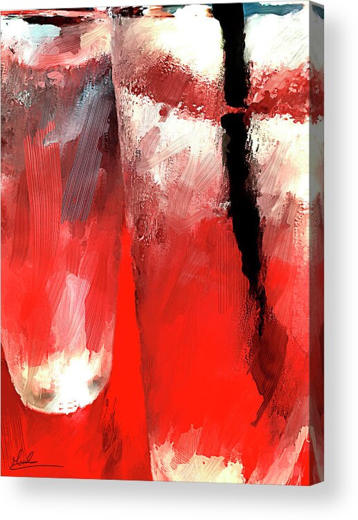 Glasses Acrylic Print featuring the photograph Two Glasses Red II by GW Mireles
