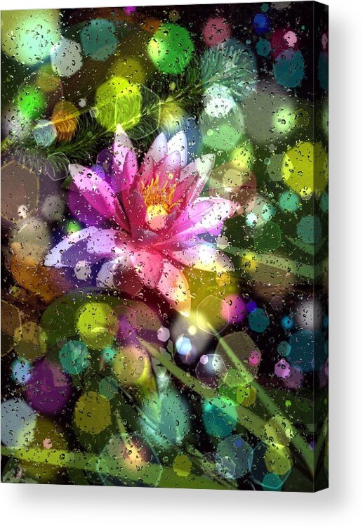 Under Water Lilly Art Acrylic Print featuring the digital art Under Water Lilly by Don Wright