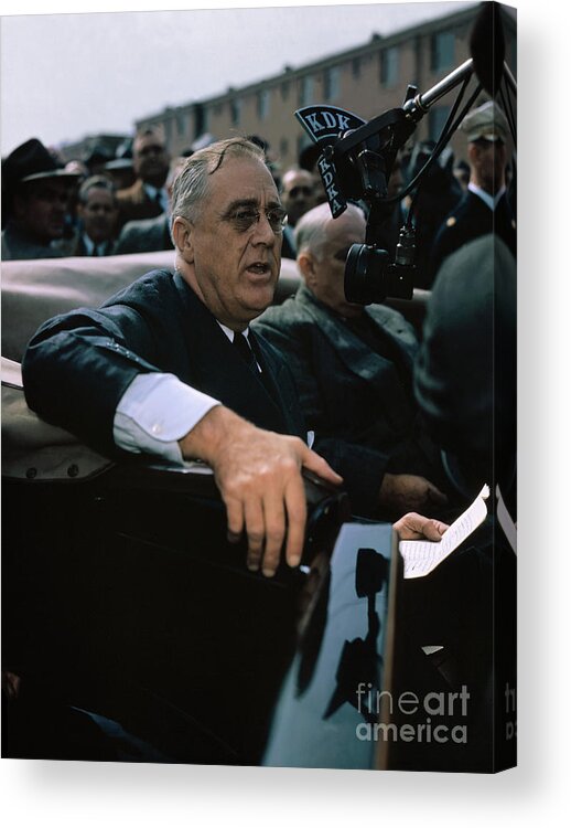 People Acrylic Print featuring the photograph Us President Franklin Delano Roosevelt by Bettmann