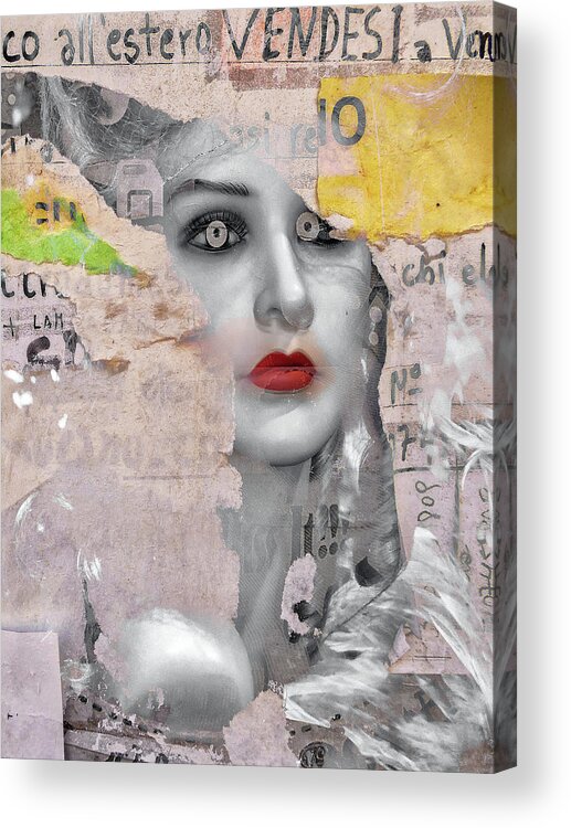 Woman Acrylic Print featuring the digital art Venetian beauty by Gabi Hampe