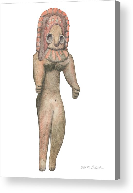 Venus Acrylic Print featuring the drawing Venus of the Indus Valley by Nikita Coulombe