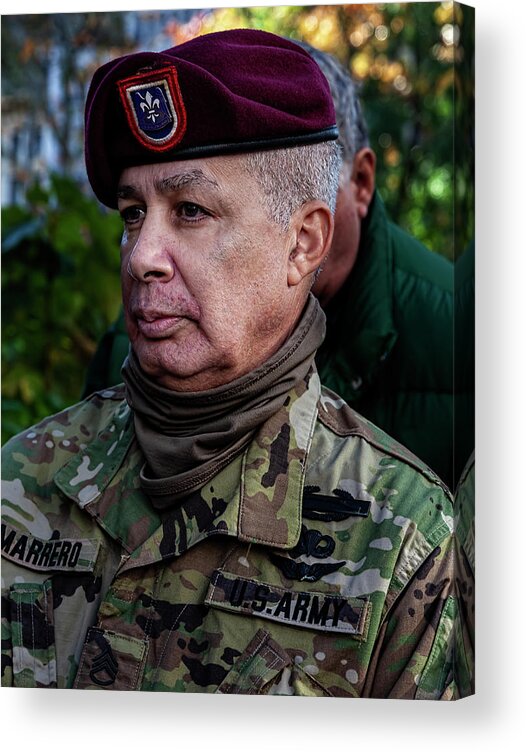 Vetereans Day Parade Nyc 11_10_2018 Soldier Acrylic Print featuring the photograph Vetereans Day Parade NYC 11_10_2018 Soldier by Robert Ullmann