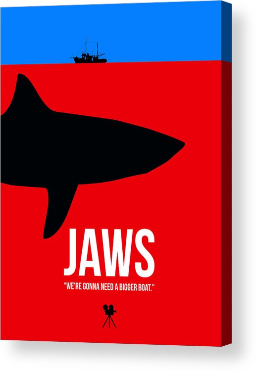 Jaws Acrylic Print featuring the digital art We Need A Bigger Boat by Naxart Studio