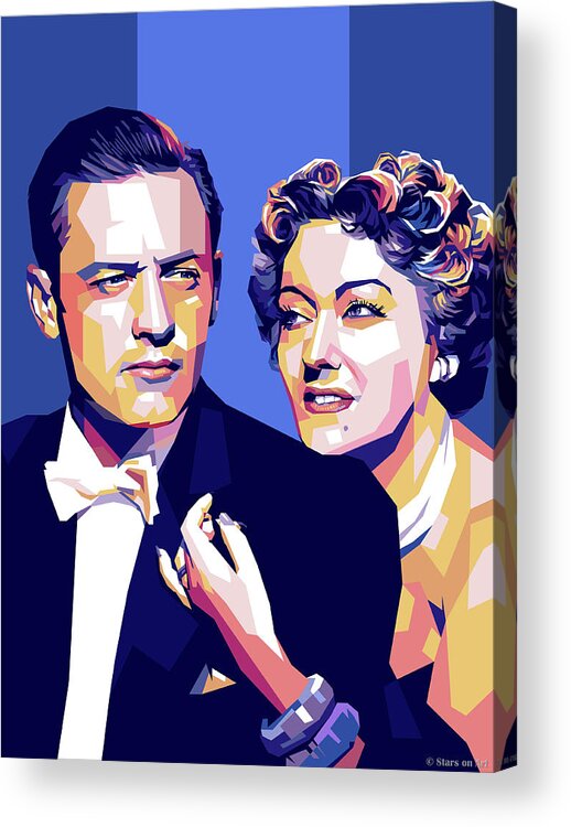 Synopsis Acrylic Print featuring the photograph William Holden and Gloria Swanson by Movie World Posters
