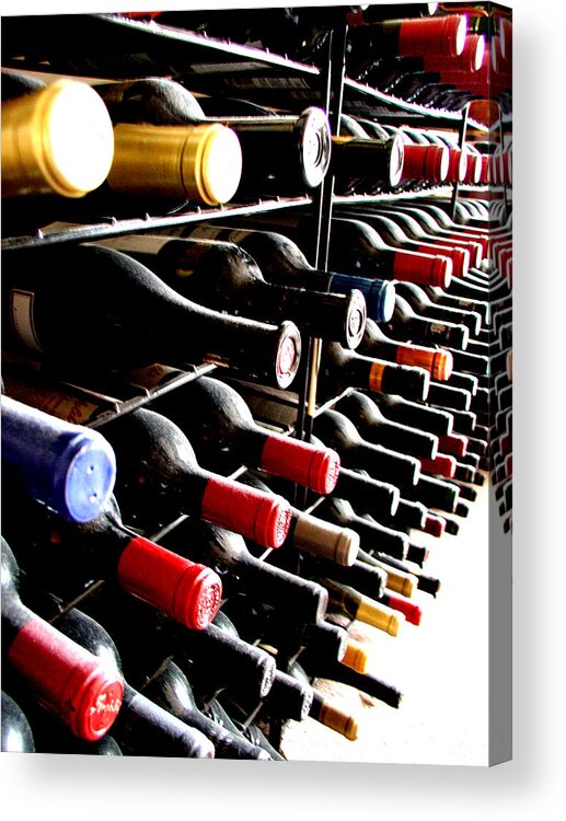 Alcohol Acrylic Print featuring the photograph Wine Bottles Perspective by Chichi