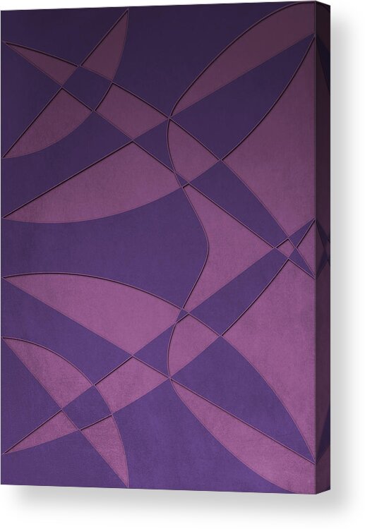 Curves Acrylic Print featuring the digital art Wings and Sails - Purple and Pink by Jason Fink