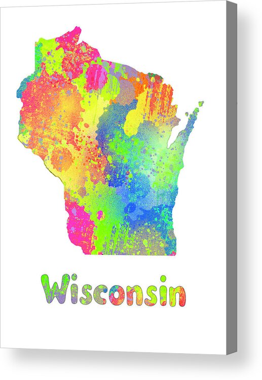Wisconsin Acrylic Print featuring the digital art Wisconsin by Ali Chris
