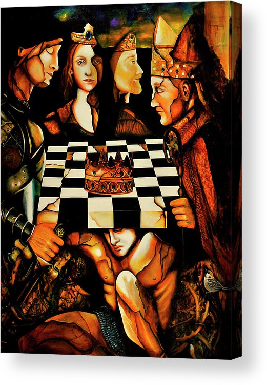 Chess Acrylic Print featuring the painting World Chess  by Dalgis Edelson
