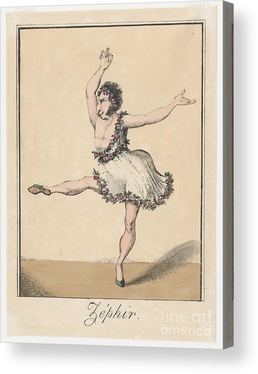 Ballet Dancer Acrylic Print featuring the drawing Z�phir by Heritage Images