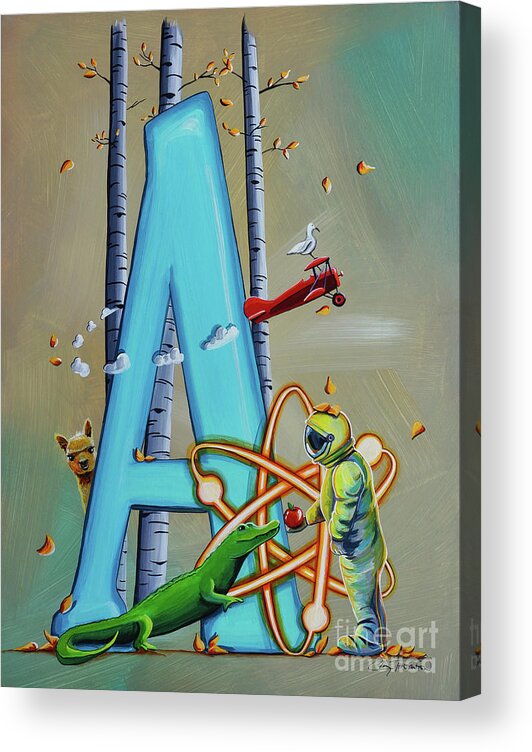 Letter Acrylic Print featuring the painting A is For #1 by Cindy Thornton