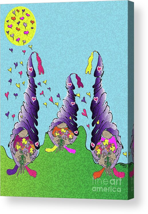 Gnomes Acrylic Print featuring the digital art Gnoming 4 U #1 by Eileen Kelly