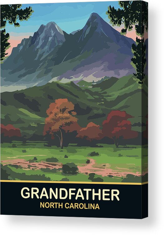Grandfather Acrylic Print featuring the digital art Grandfather Mountain, NC #1 by Long Shot