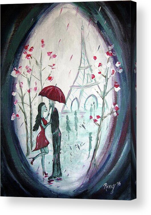Romantic Acrylic Print featuring the painting I only have eyes for you. #1 by Roxy Rich