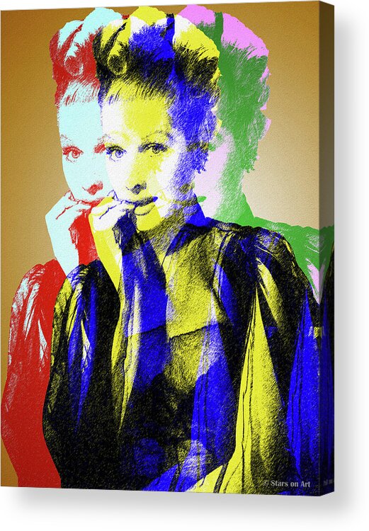 Lucy Acrylic Print featuring the digital art Lucille Ball #1 by Movie World Posters