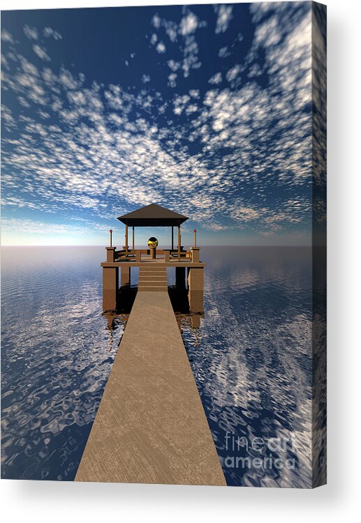 Vacation Acrylic Print featuring the digital art Seaside Villa by Phil Perkins