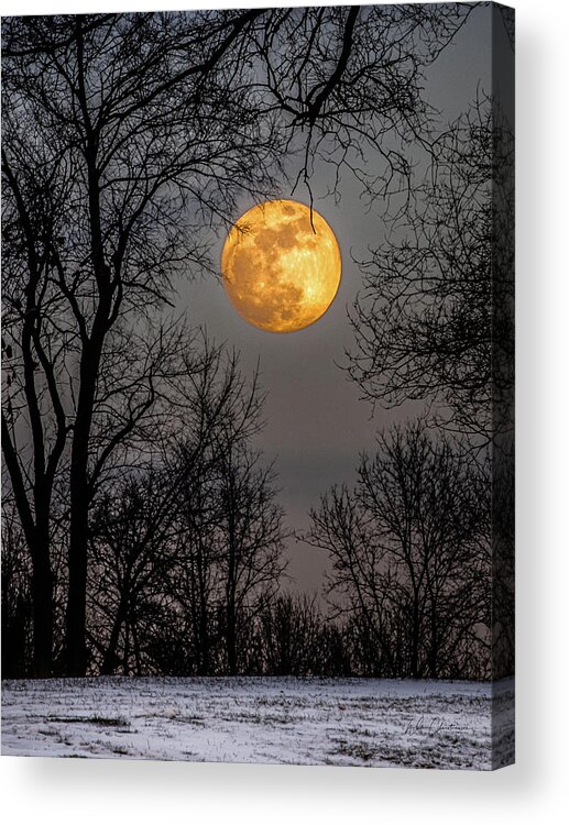 Kalamazoo Acrylic Print featuring the photograph Super Blue Moon Rising #1 by William Christiansen