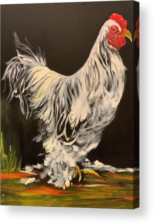 Rooster Acrylic Print featuring the painting The GENERAL by Juliette Becker